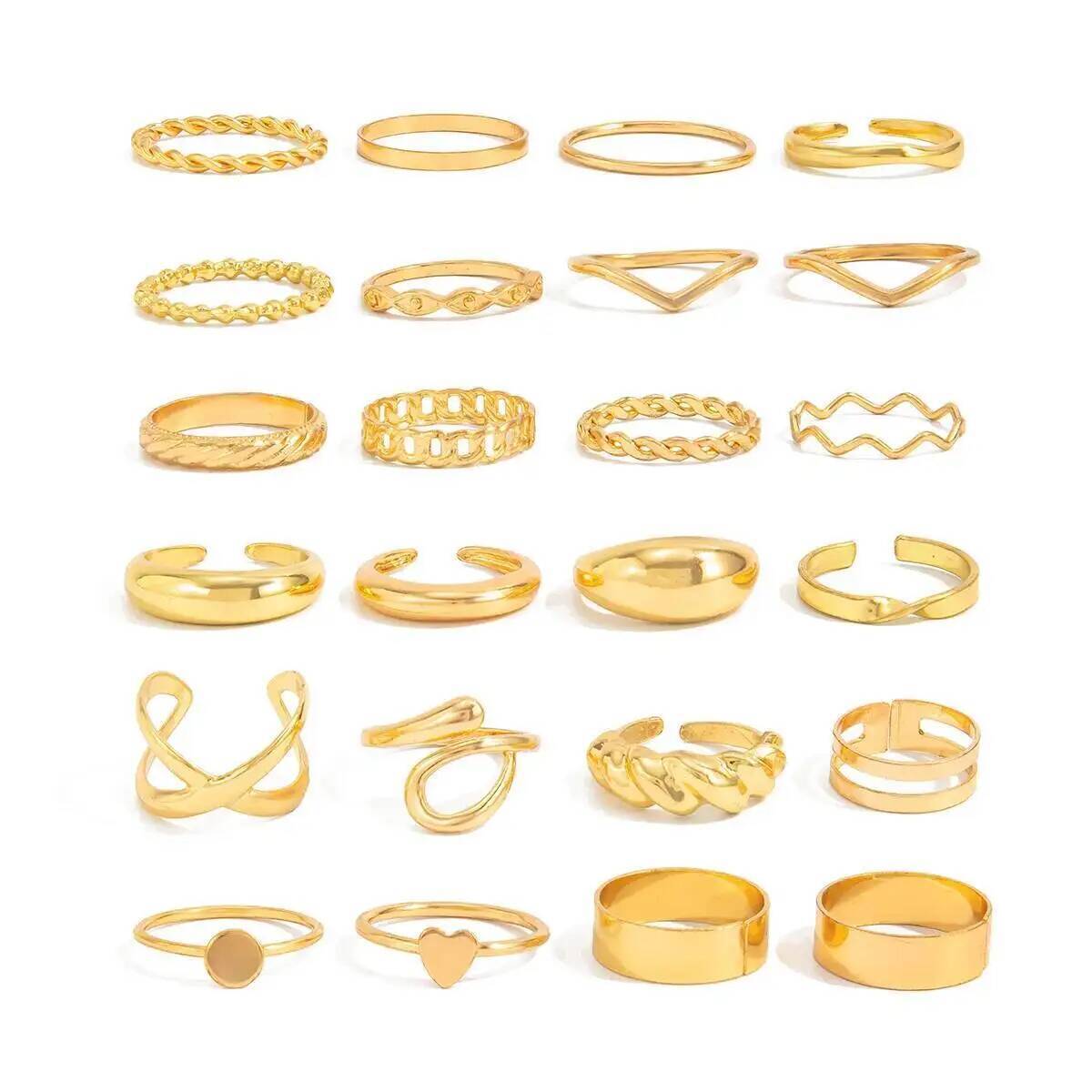 KunJoe 24 szt./zestaw Modne, n – Vintage Punk Knuckle Rings Set recenzja i cena