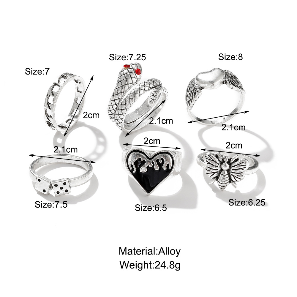 Zestaw 6 szt. vintage punkowyc – Vintage Punk Knuckle Rings Set recenzja i cena