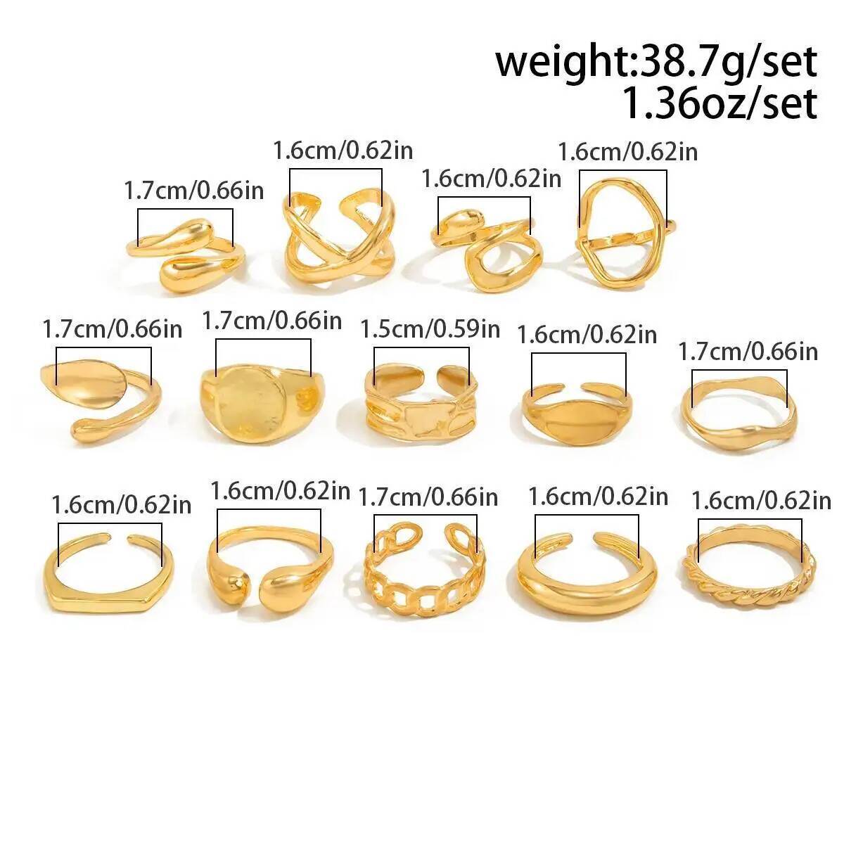 IngeSight.Z 14 szt./zestaw Hip – Vintage Punk Knuckle Rings Set recenzja i cena