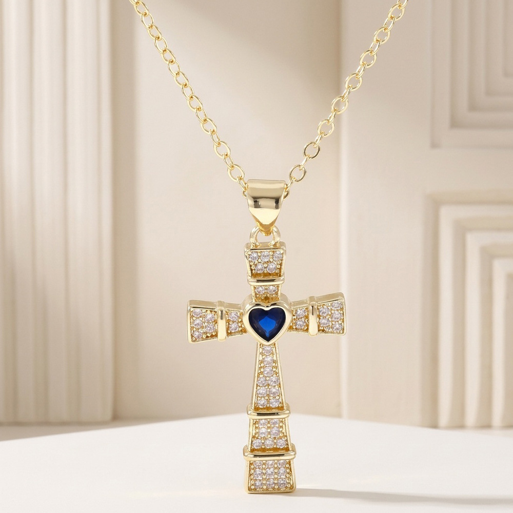 Modny naszyjnik z zawieszką w  – Cross Pendant Necklace Gold recenzja i cena