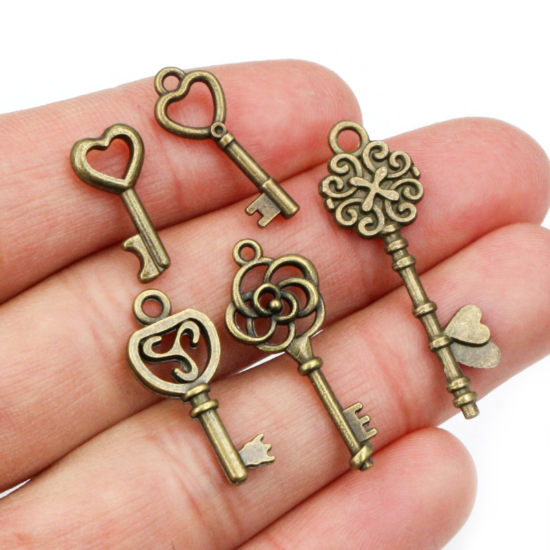 40 sztuk klucz Charms zawieszk – Heart Locket Necklace Photo recenzja i cena