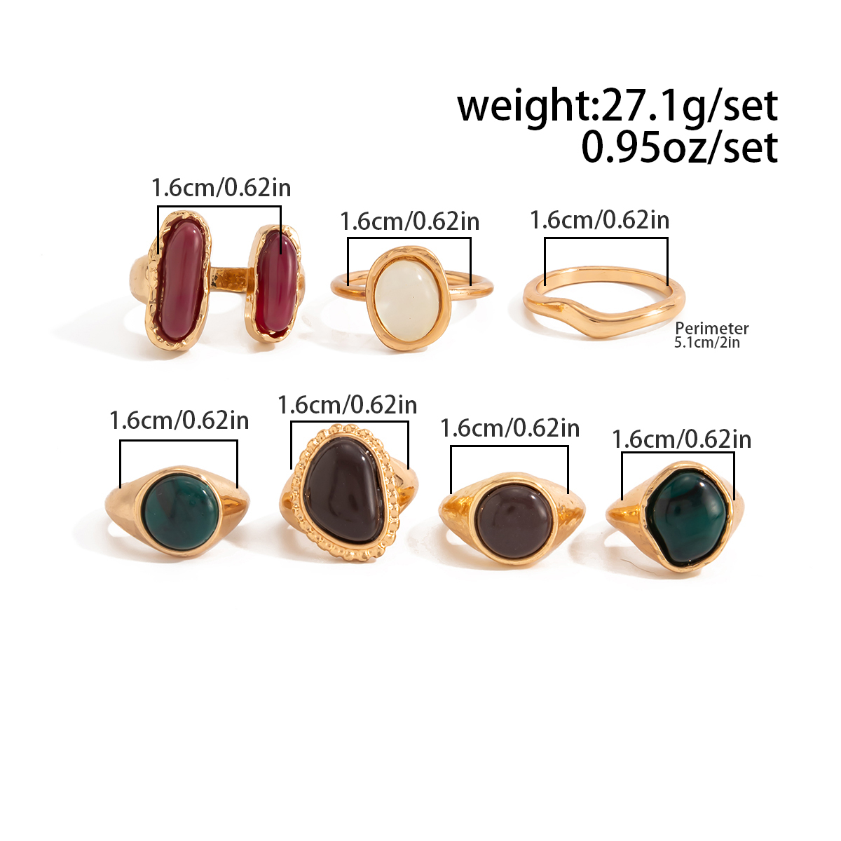 IngeSight.Z 7 szt./zestaw Punk – Vintage Punk Knuckle Rings Set recenzja i cena