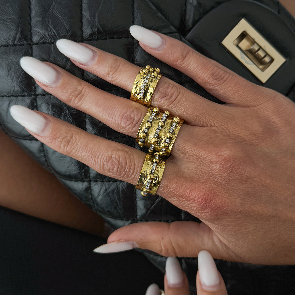 3 szt. Zestaw Regulowanych Otw – Vintage Punk Knuckle Rings Set recenzja i cena