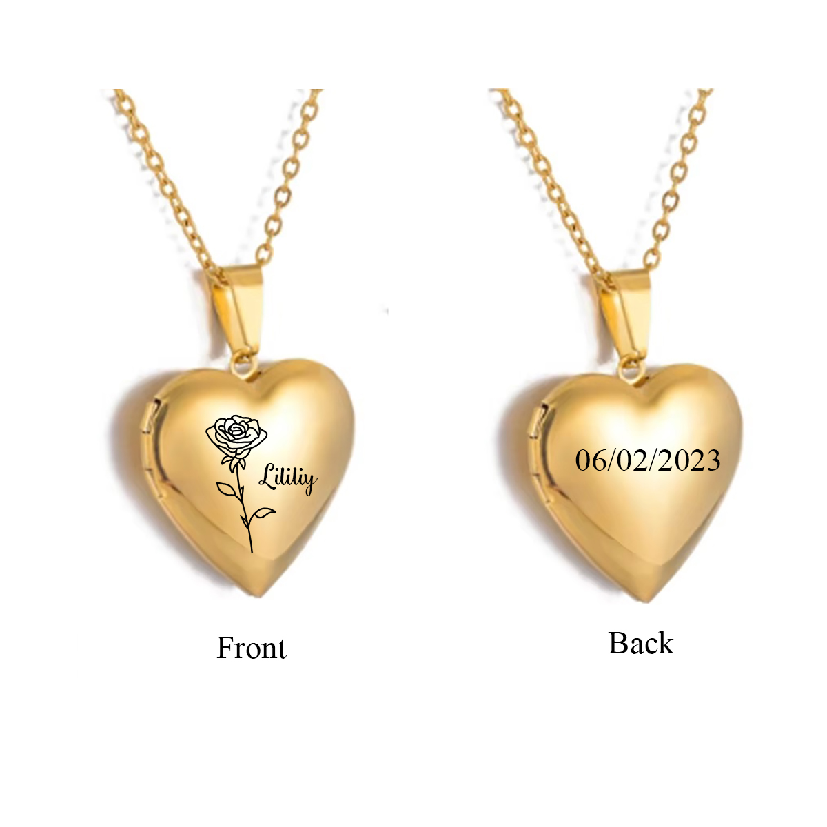 Niestandardowe spersonalizowan – Heart Locket Necklace Photo recenzja i cena