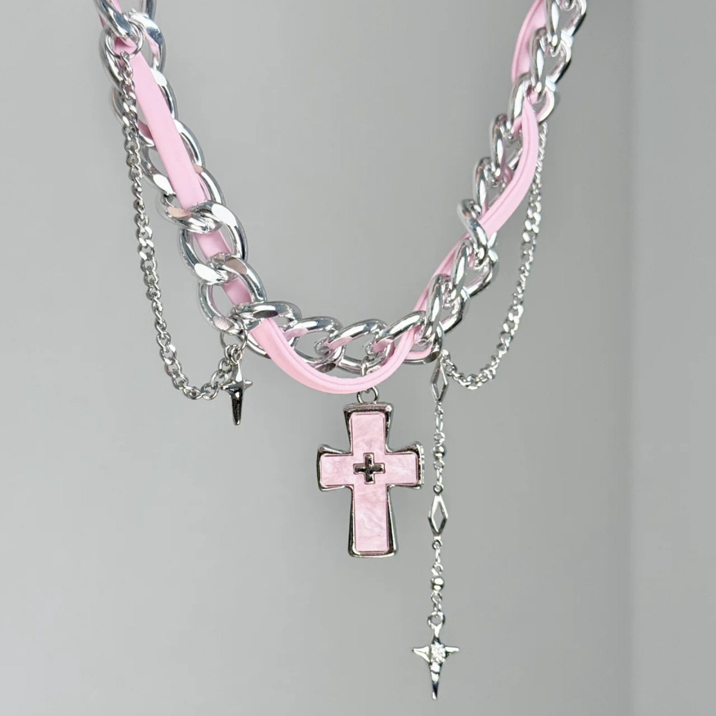 Naszyjnik choker z wielowarstw – Layered Pendant Necklace Aesthetic recenzja i cena