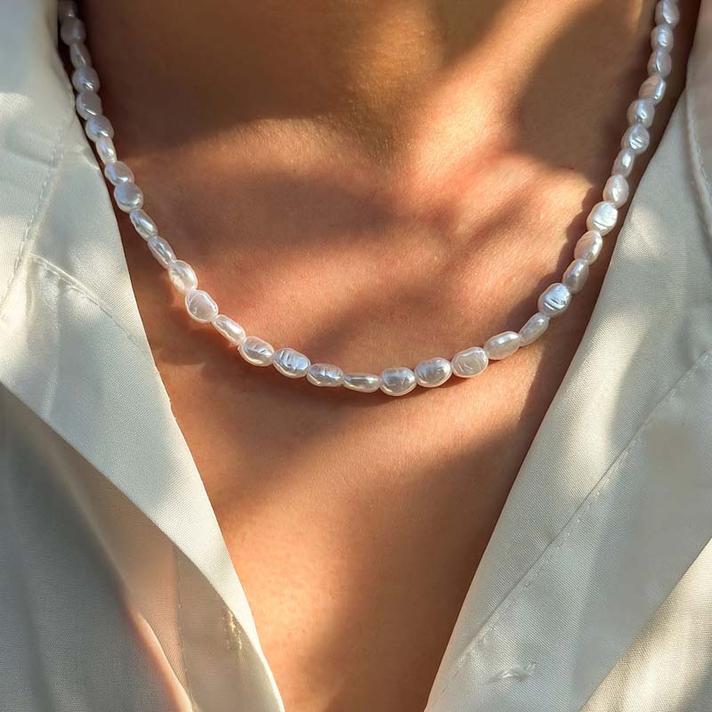 Nowy modny prosty naszyjnik z  – Pearl Choker Necklace Vintage recenzja i cena