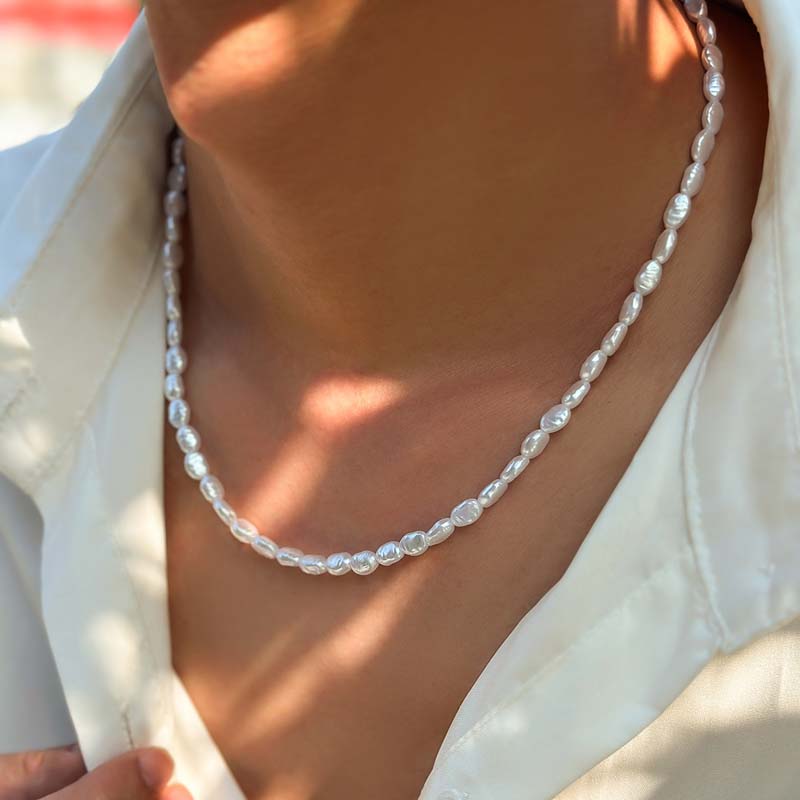 Nowy modny prosty naszyjnik z  – Pearl Choker Necklace Vintage recenzja i cena