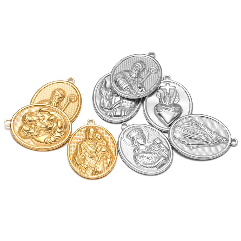5 szt. Złote owalne zawieszki  – Cross Pendant Necklace Gold recenzja i cena