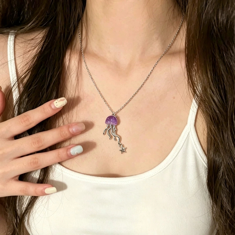 Uroczy Fioletowy Wisiorek Medu – Layered Pendant Necklace Aesthetic recenzja i cena
