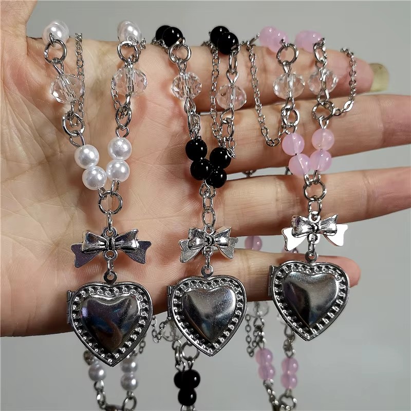 Goth Y2K Heart Locket Pendant  – Heart Locket Necklace Photo recenzja i cena