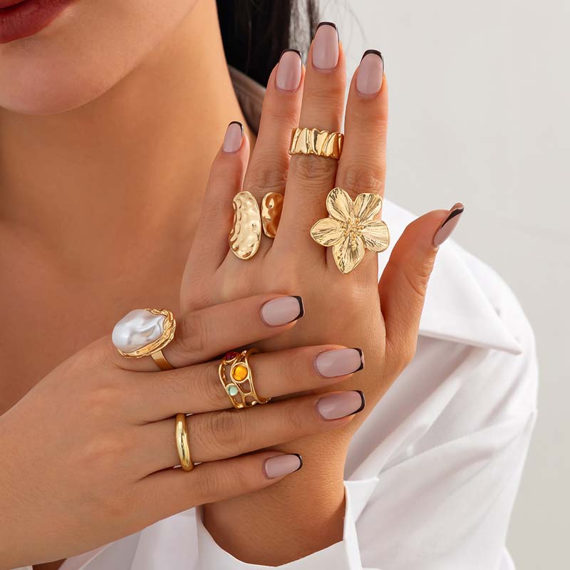 6 sztuk/zestaw Vintage Metalow – Vintage Punk Knuckle Rings Set recenzja i cena