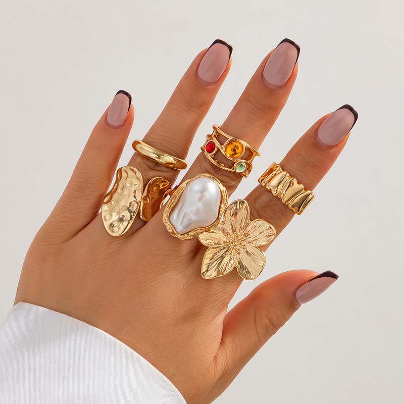 6 sztuk/zestaw Vintage Metalow – Vintage Punk Knuckle Rings Set recenzja i cena