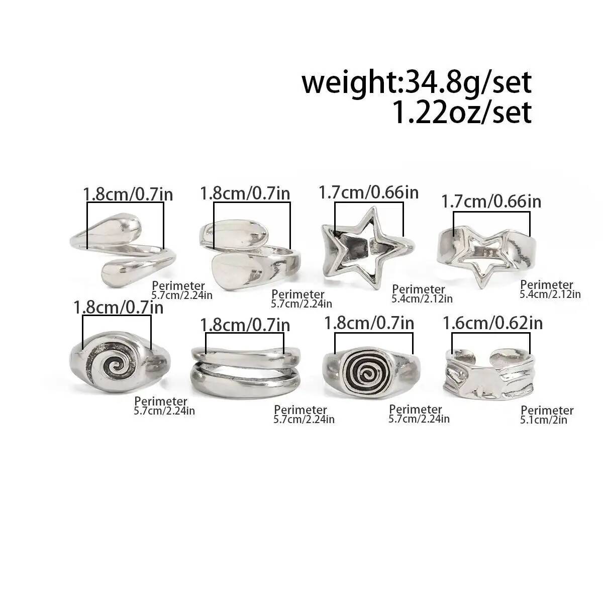 Ingemark 8 szt./zestaw Gotycki – Vintage Punk Knuckle Rings Set recenzja i cena