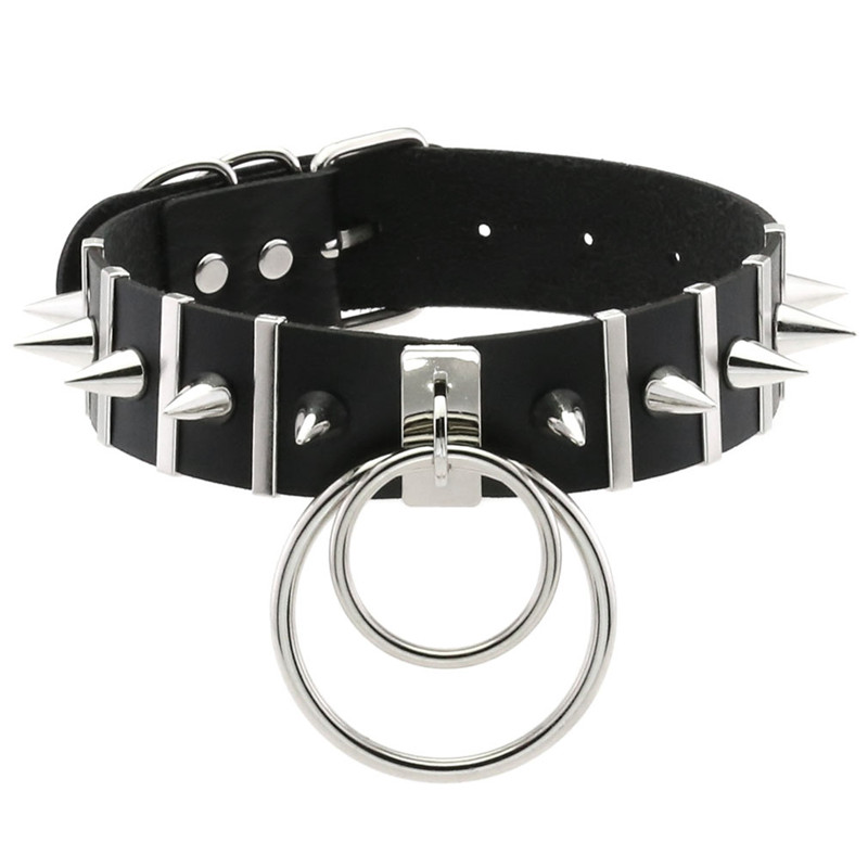 Różowy Bondage Spike Choker Ne – Goth Punk Spike Choker recenzja i cena