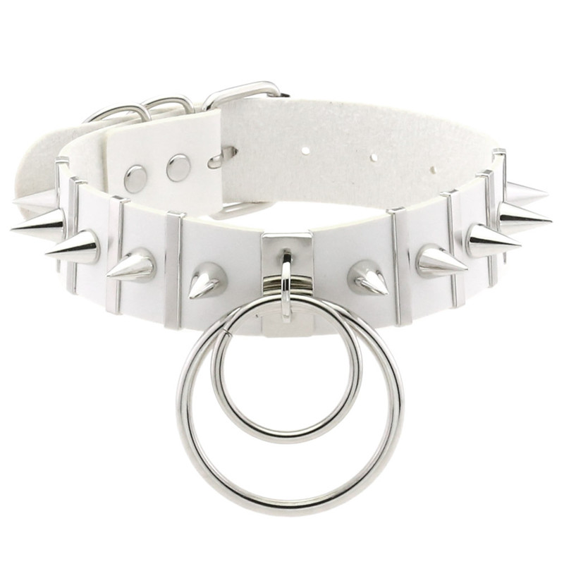 Różowy Bondage Spike Choker Ne – Goth Punk Spike Choker recenzja i cena