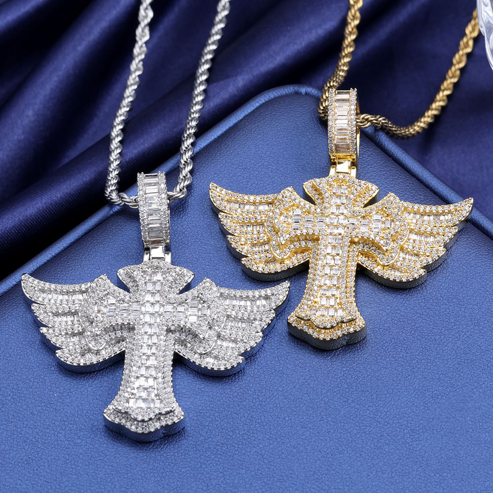 Hip Hop Full Diamond 18k pozła – Cross Pendant Necklace Gold recenzja i cena