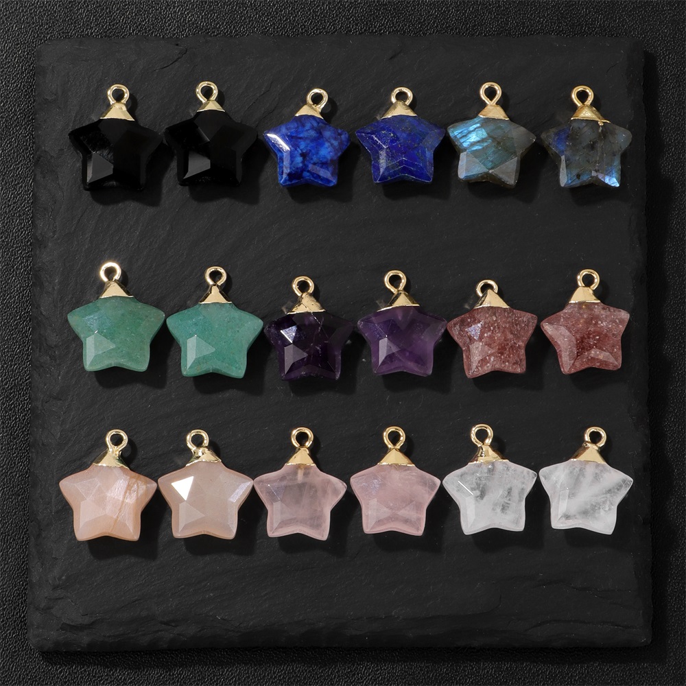 2 sztuk kształt gwiazdy kamień – Crystal Pendant Necklace Natural Stone recenzja i cena