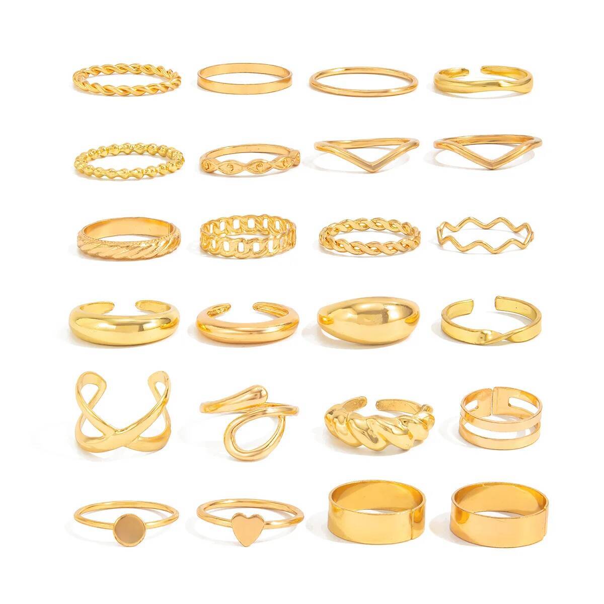 SHIXIN 24 szt./zestaw Modne, n – Vintage Punk Knuckle Rings Set recenzja i cena